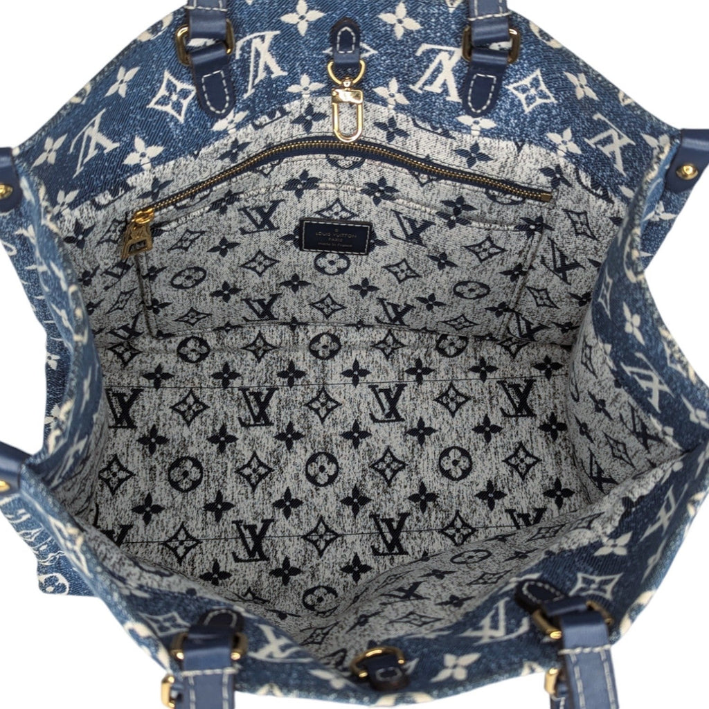 Louis Vuitton Monogram Jacquard Bleu Denim Onthego MM Tote