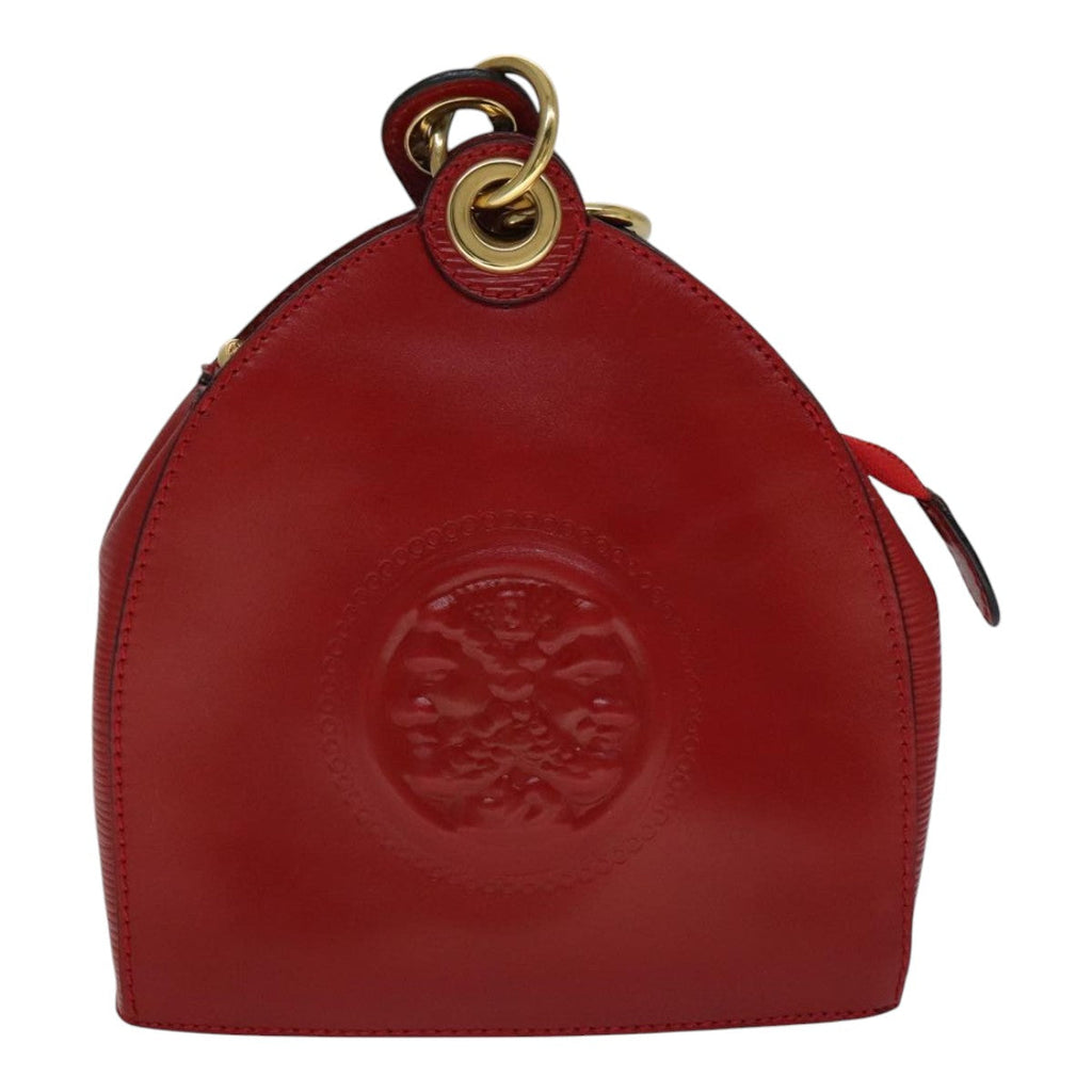 FENDI Shoulder Bag Leather Red Gold 110676