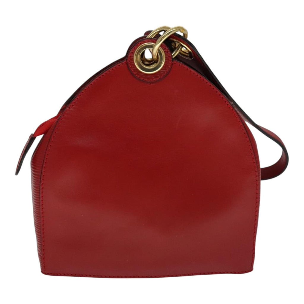 FENDI Shoulder Bag Leather Red Gold 110676