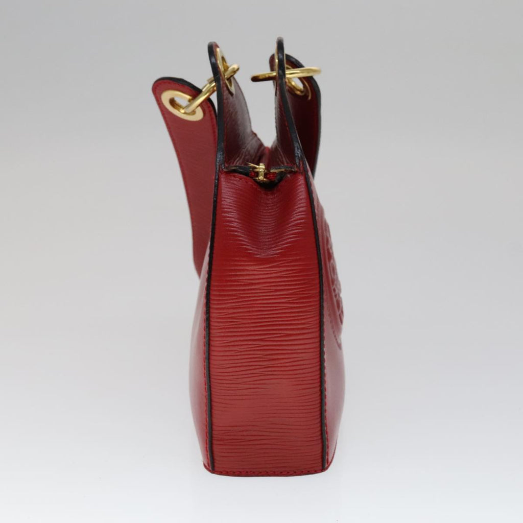 FENDI Shoulder Bag Leather Red Gold 110676