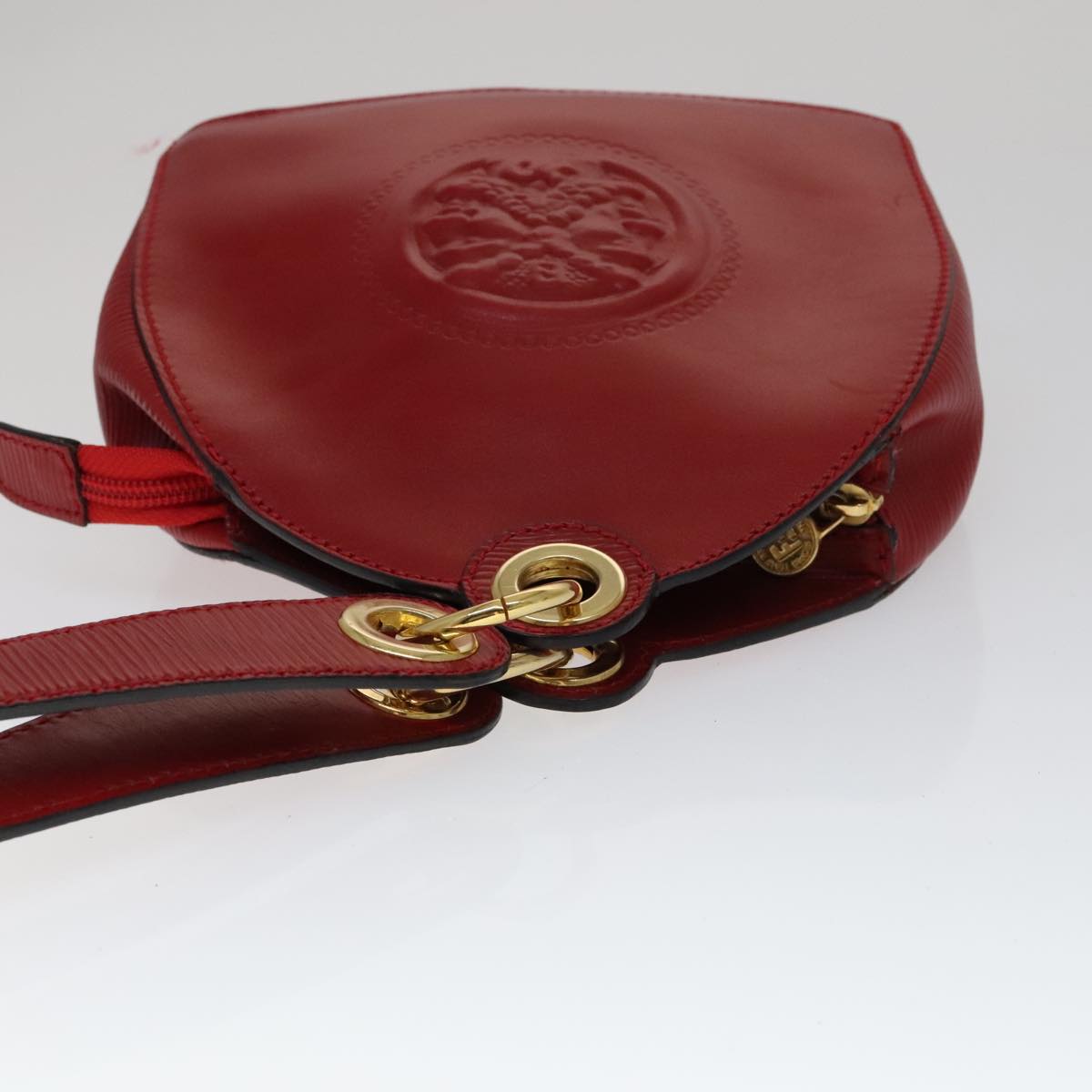 FENDI Shoulder Bag Leather Red Gold 110676