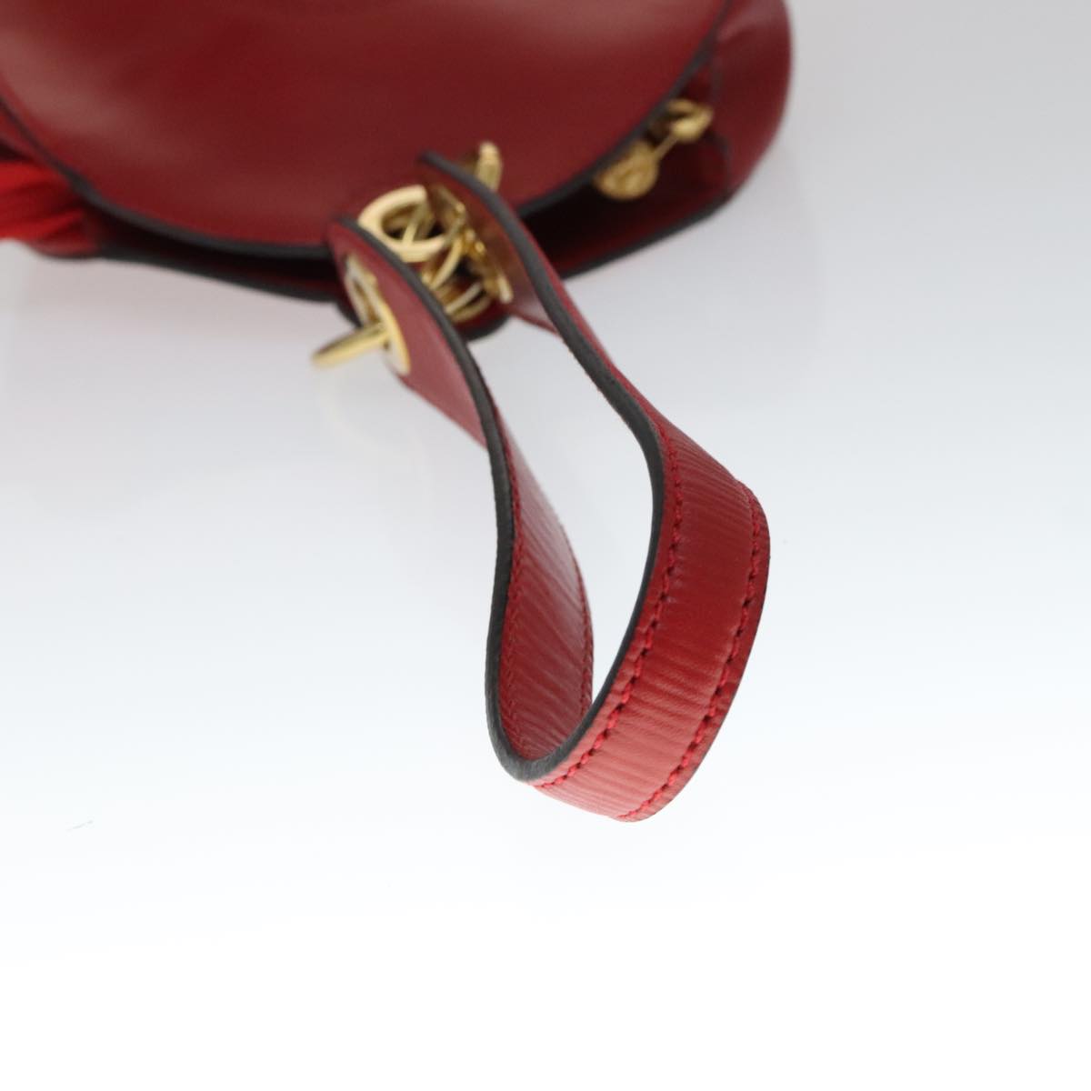 FENDI Shoulder Bag Leather Red Gold 110676