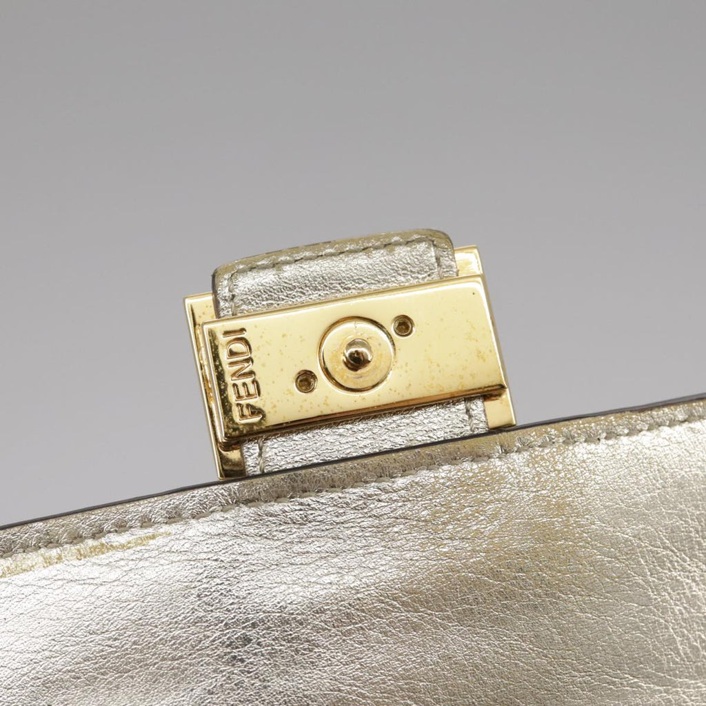FENDI Zucca Canvas Long Wallet Leather Gold 110760
