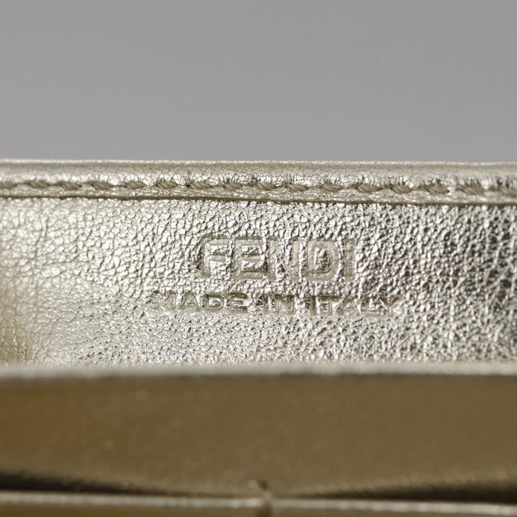 FENDI Zucca Canvas Long Wallet Leather Gold 110760