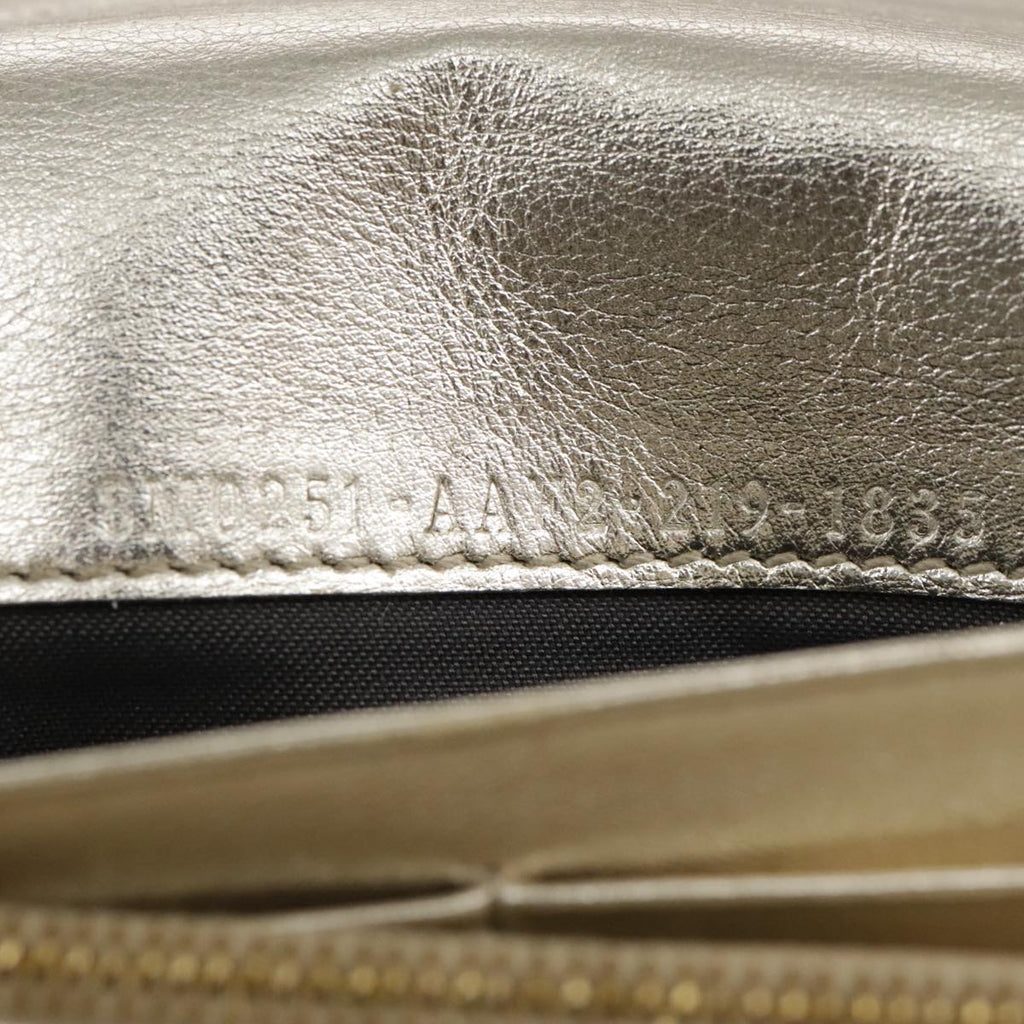 FENDI Zucca Canvas Long Wallet Leather Gold 110760