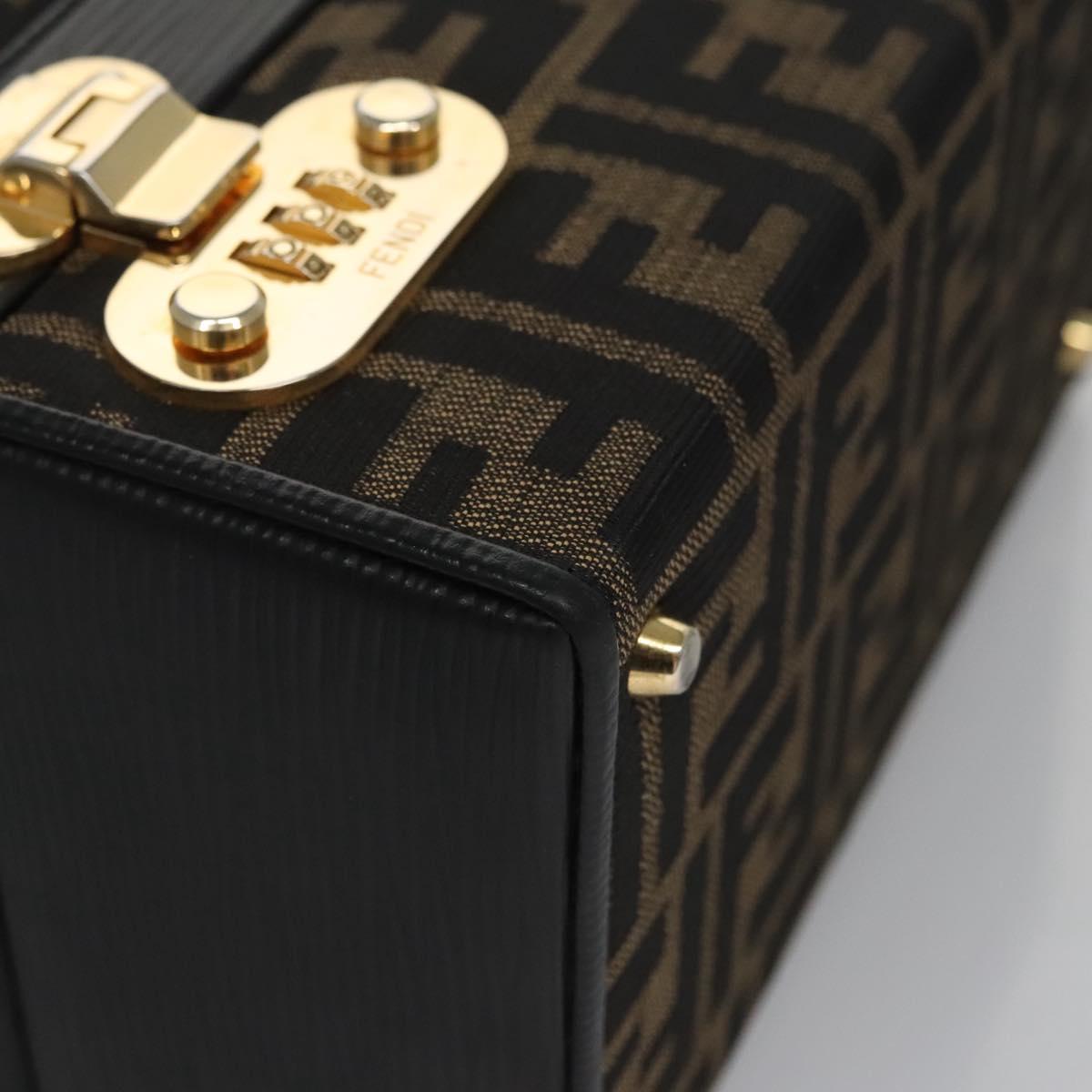 FENDI Zucca Canvas Hand Bag 2way Brown Black 110819