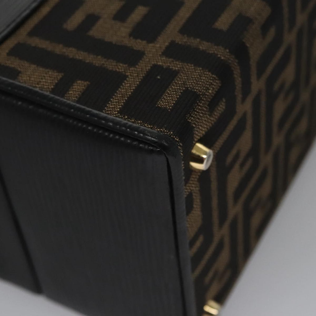 FENDI Zucca Canvas Hand Bag 2way Brown Black 110819