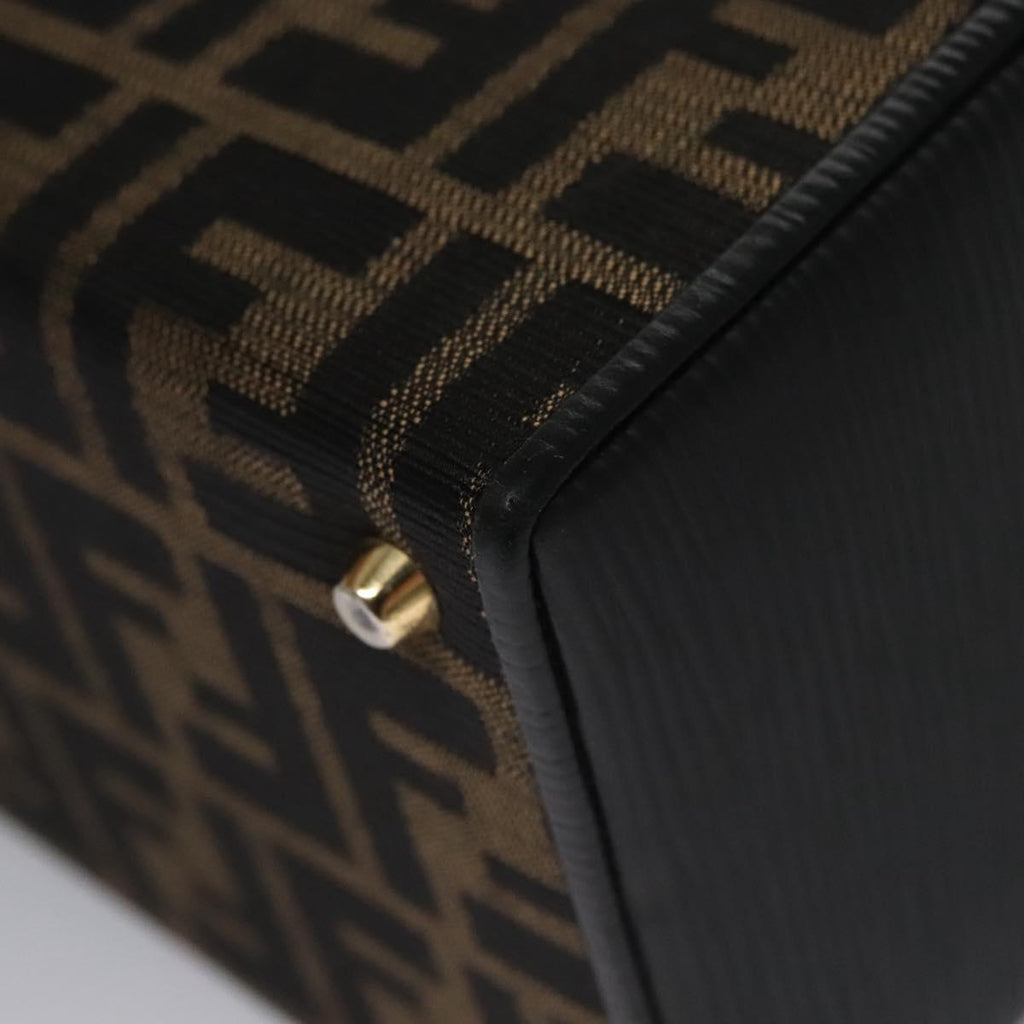 FENDI Zucca Canvas Hand Bag 2way Brown Black 110819
