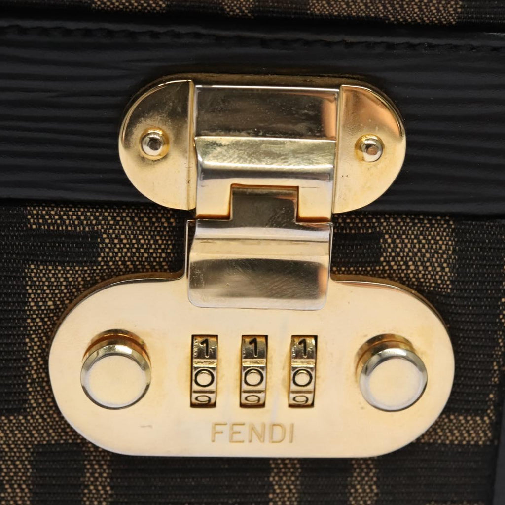 FENDI Zucca Canvas Hand Bag 2way Brown Black 110819