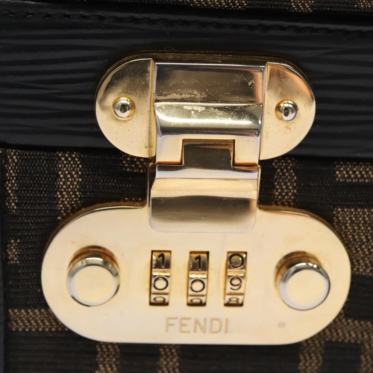 FENDI Zucca Canvas Hand Bag 2way Brown Black 110819