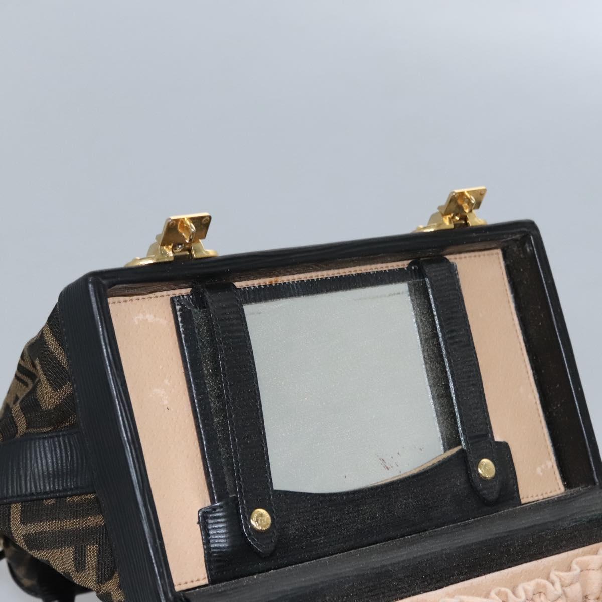 FENDI Zucca Canvas Hand Bag 2way Brown Black 110819