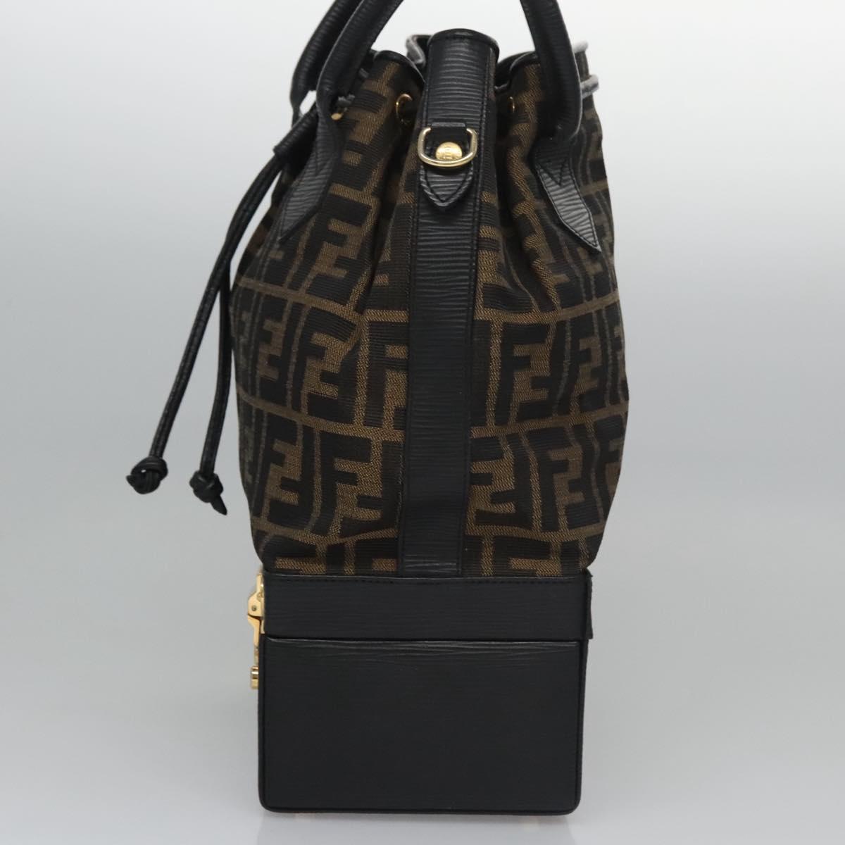 FENDI Zucca Canvas Hand Bag 2way Brown Black 110819