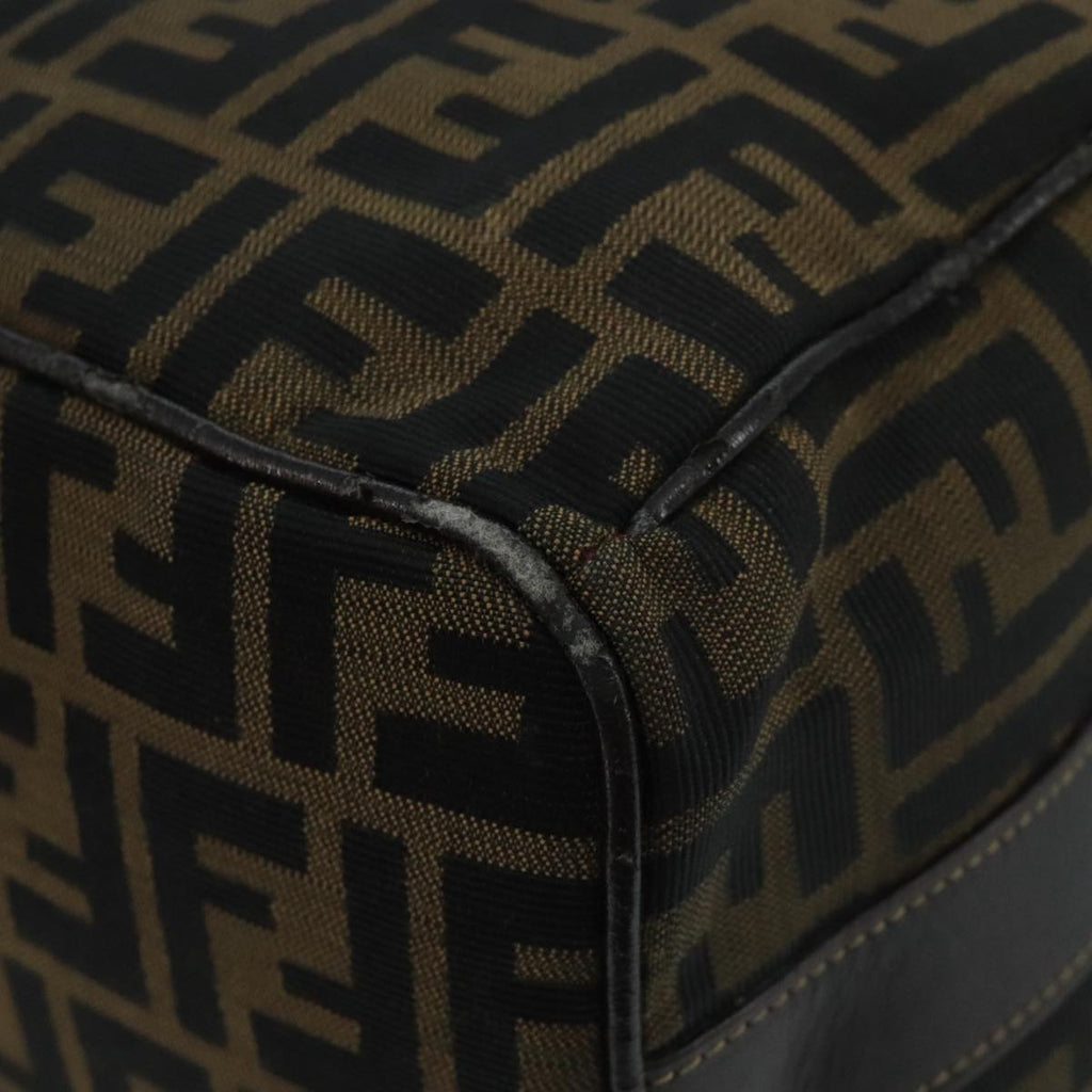 FENDI Zucca Canvas Vanity Pouch Brown Black gold 110820
