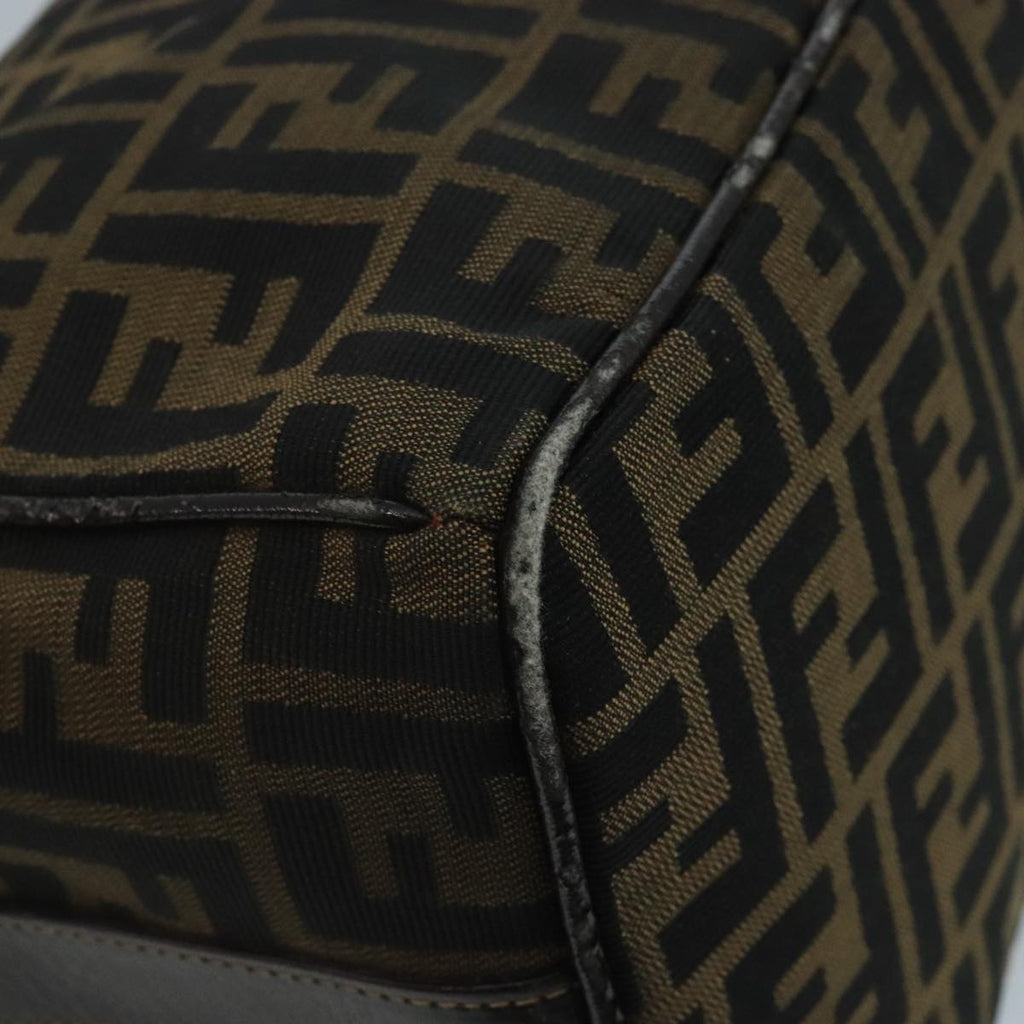 FENDI Zucca Canvas Vanity Pouch Brown Black gold 110820