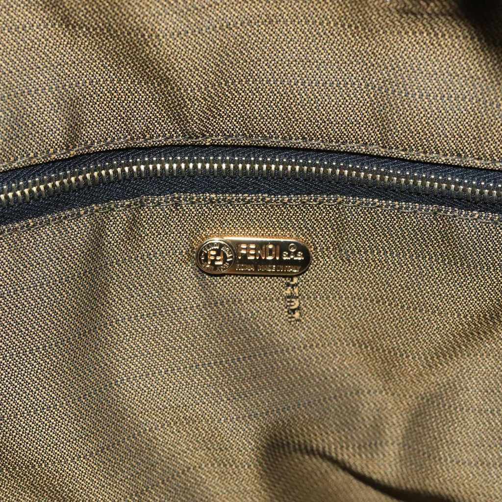 FENDI Zucca Canvas Vanity Pouch Brown Black gold 110820