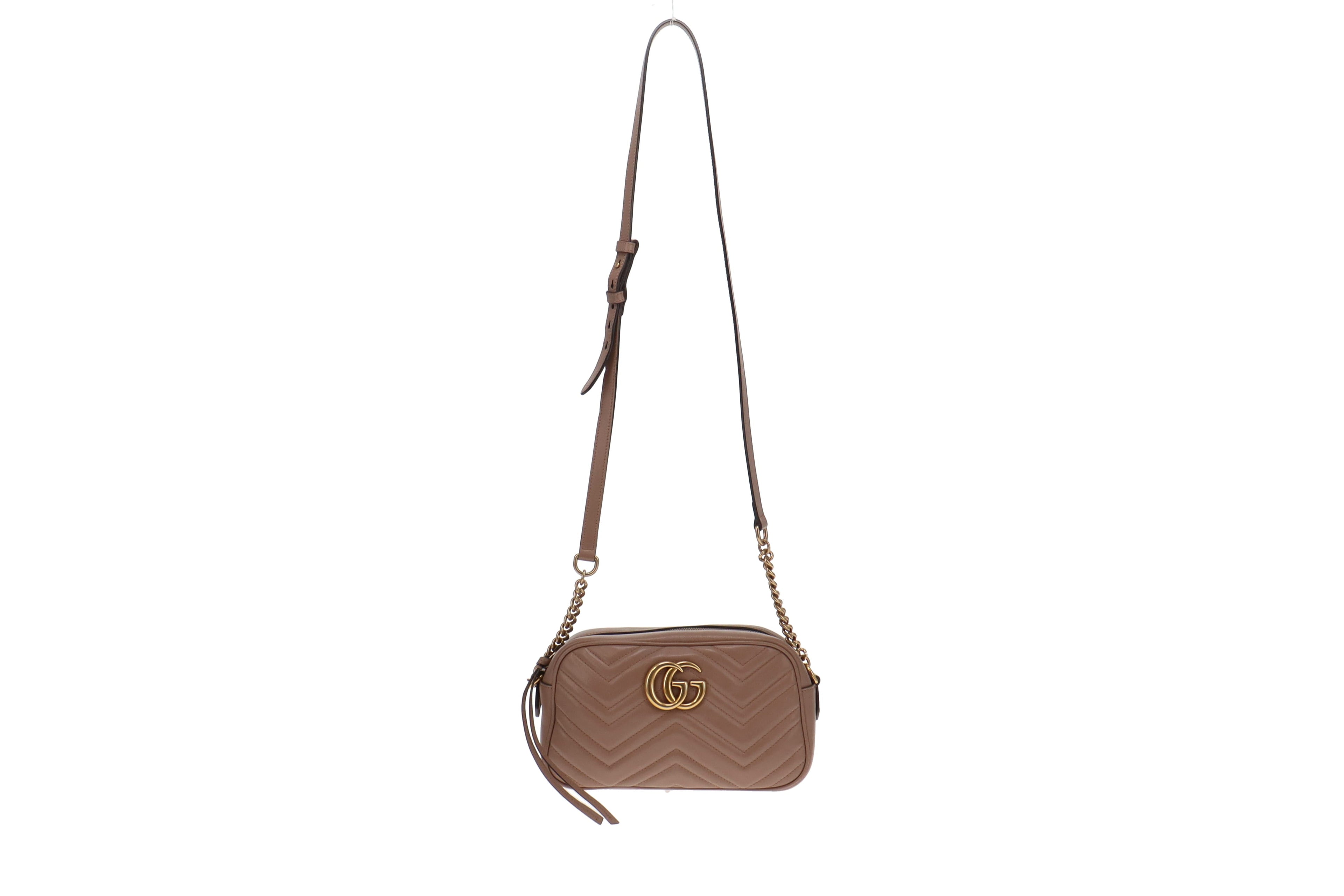 Gucci Dusty Pink Leather Small Marmont Camera Bag