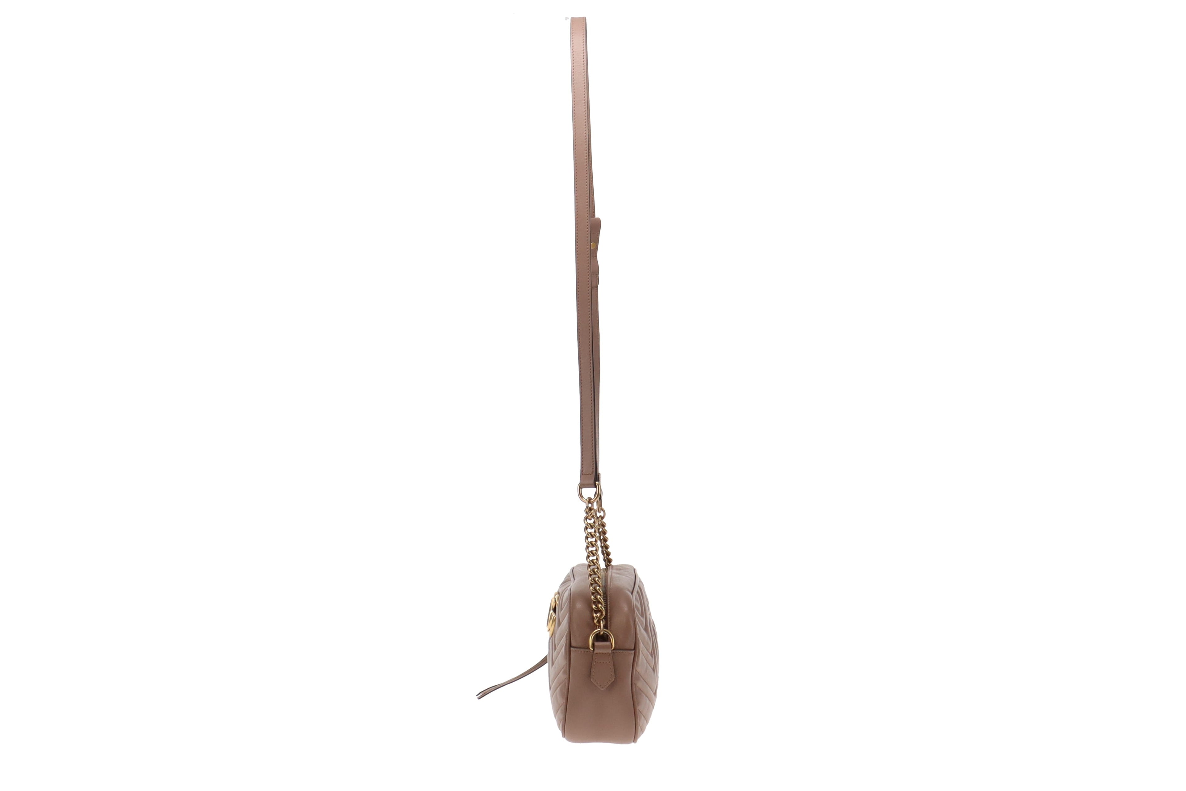 Gucci Dusty Pink Leather Small Marmont Camera Bag