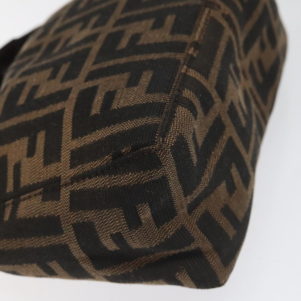 FENDI Zucca Canvas Hand Bag Brown Black 110881
