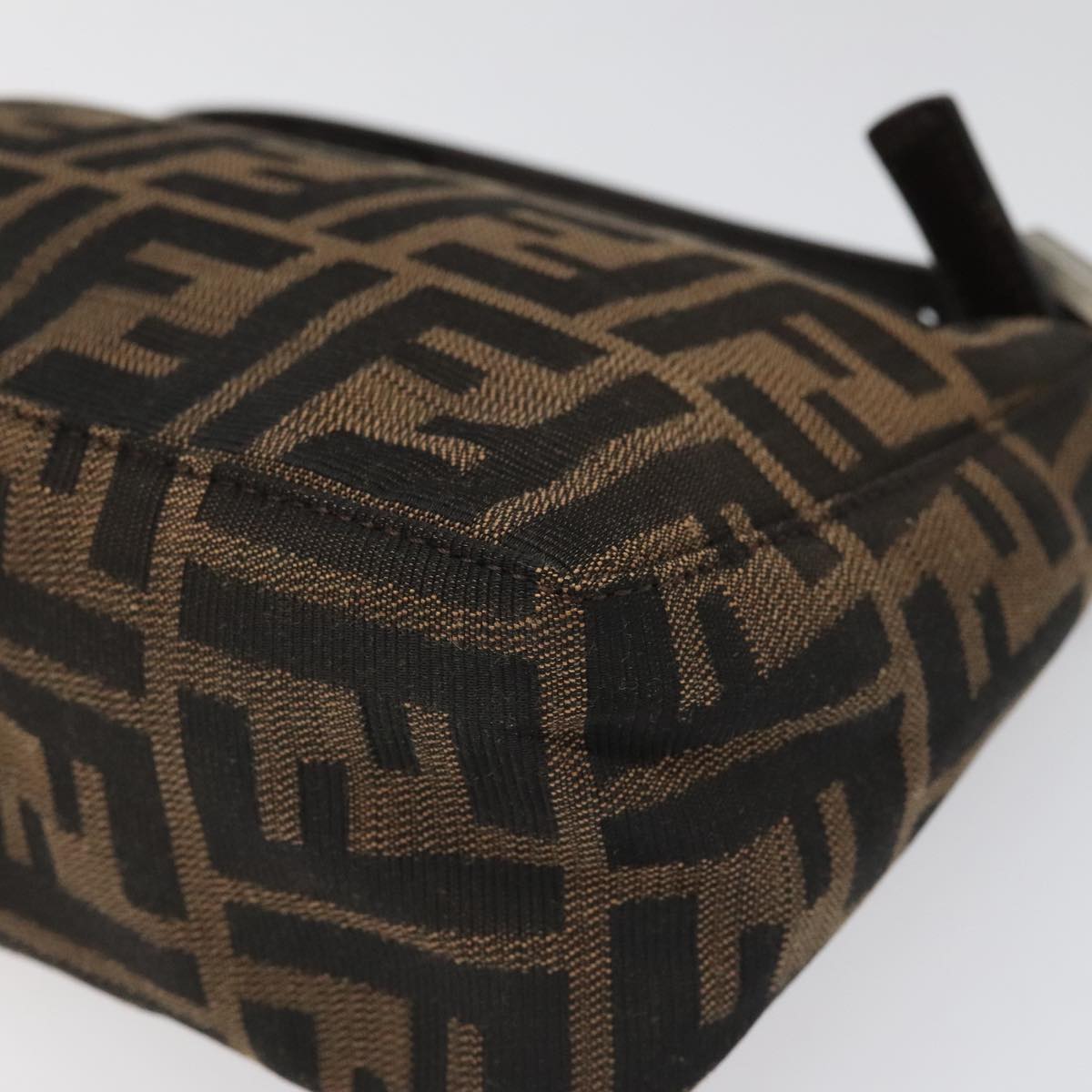 FENDI Zucca Canvas Hand Bag Brown Black 110881