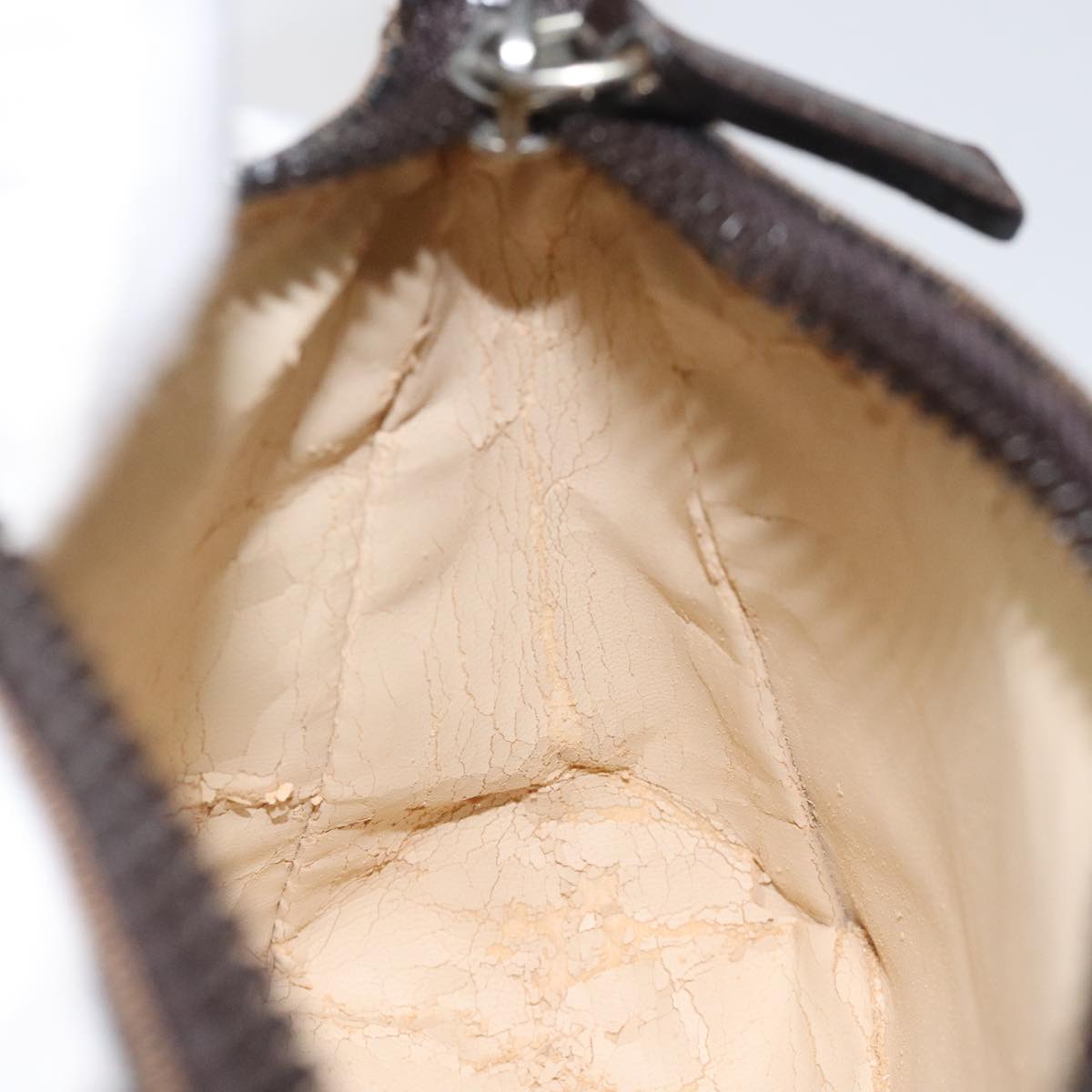 FENDI Zucca Canvas Hand Bag Brown Black 110881