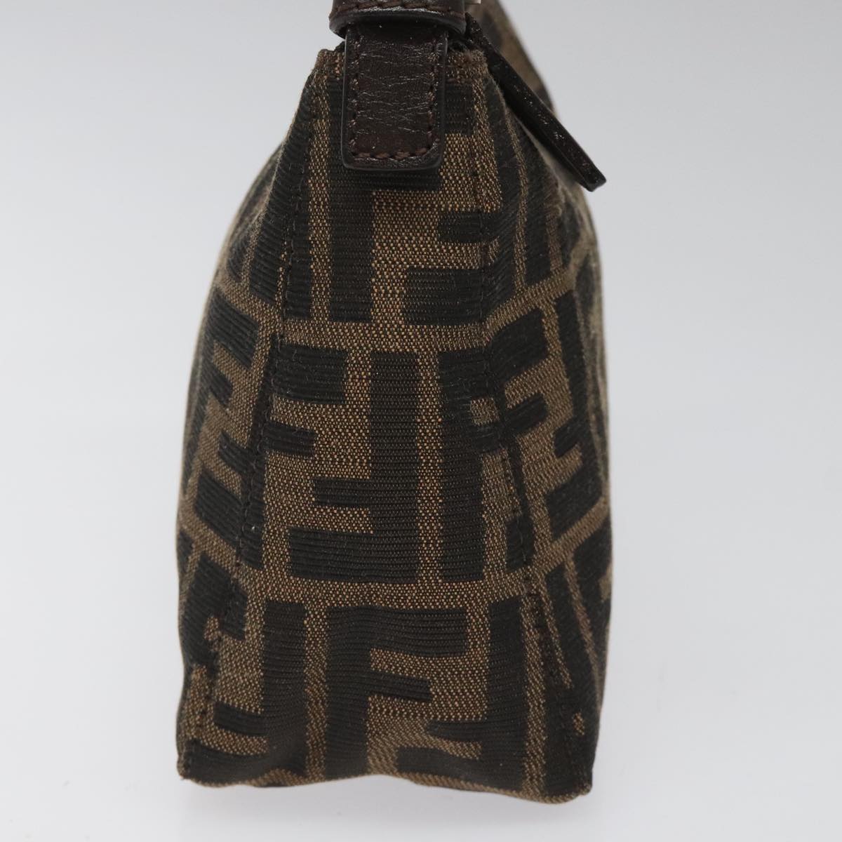 FENDI Zucca Canvas Hand Bag Brown Black 110881