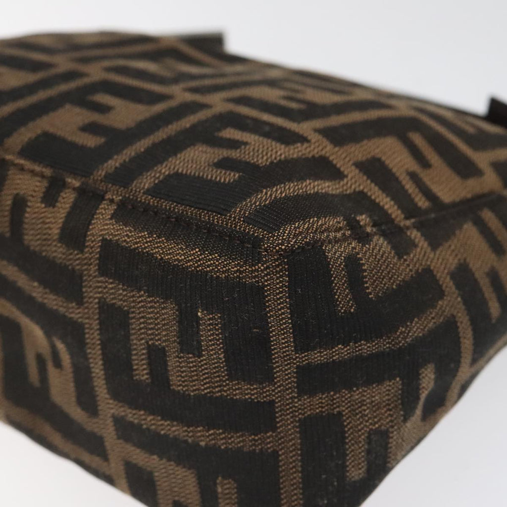 FENDI Zucca Canvas Hand Bag Brown Black 110881