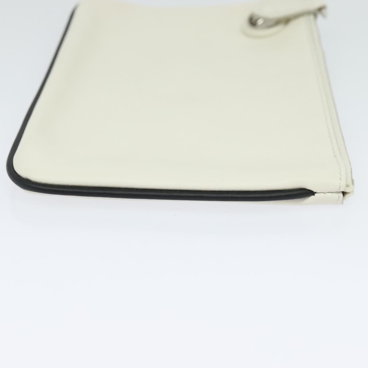 FENDI Triplet Clutch Bag Leather Blue White black 110886