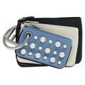 FENDI Triplet Clutch Bag Leather Blue White black 110886