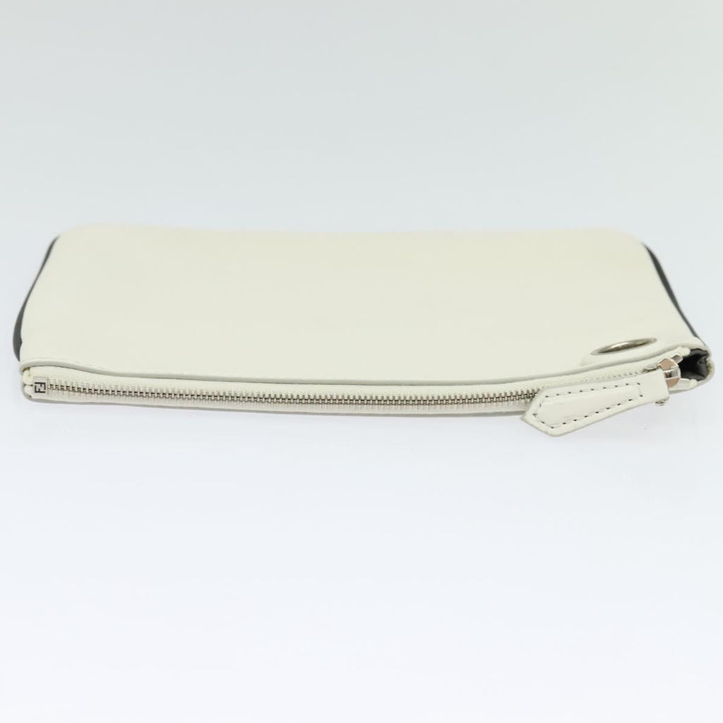FENDI Triplet Clutch Bag Leather Blue White black 110886
