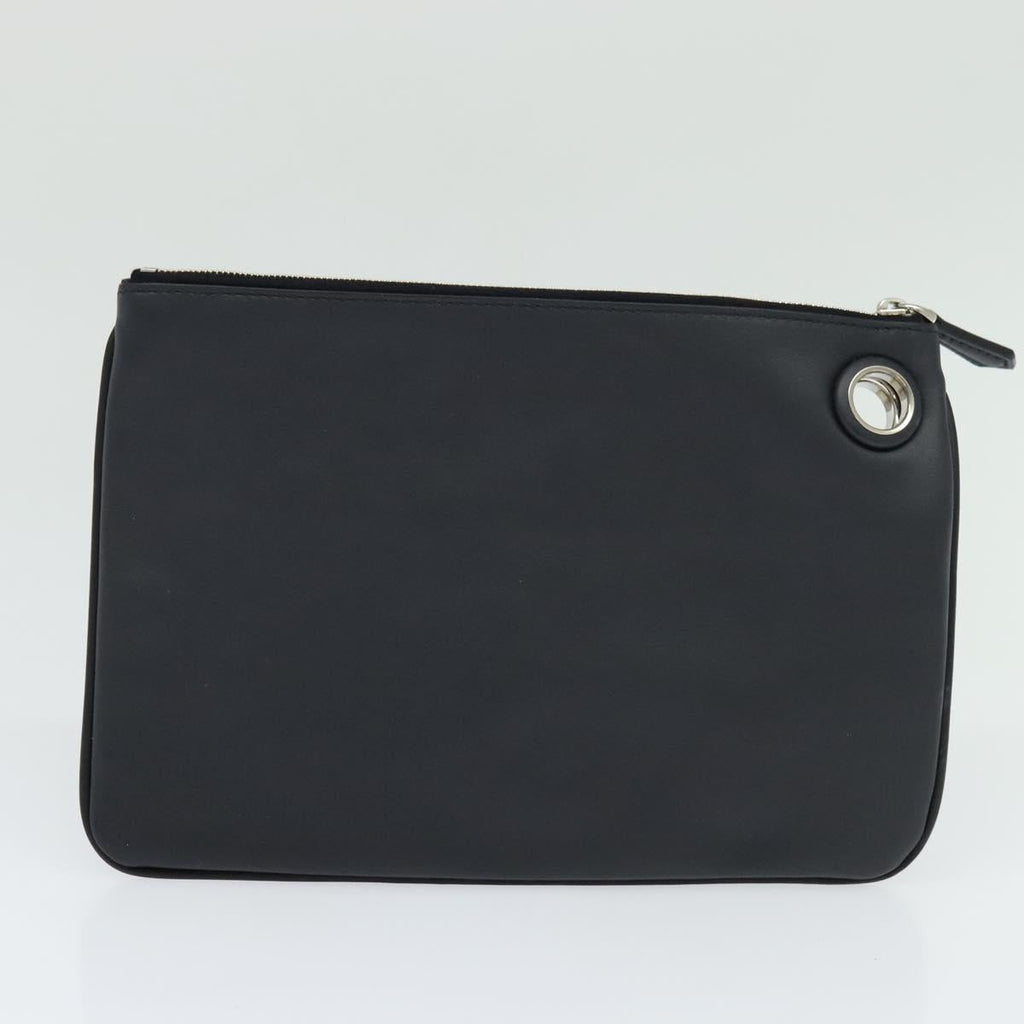 FENDI Triplet Clutch Bag Leather Blue White black 110886