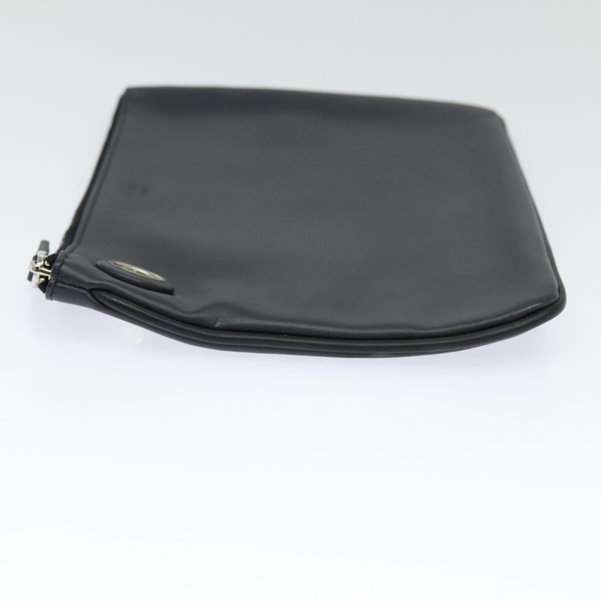 FENDI Triplet Clutch Bag Leather Blue White black 110886