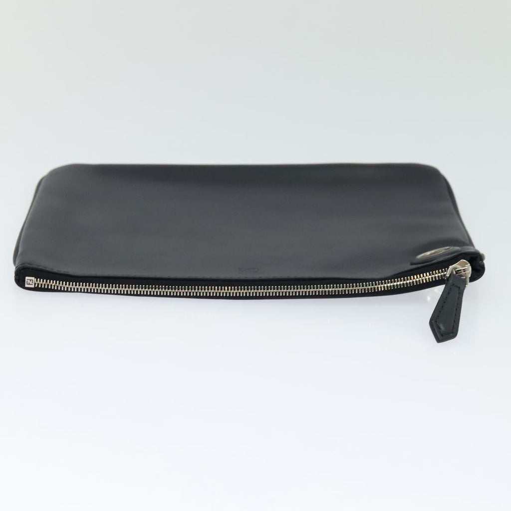 FENDI Triplet Clutch Bag Leather Blue White black 110886