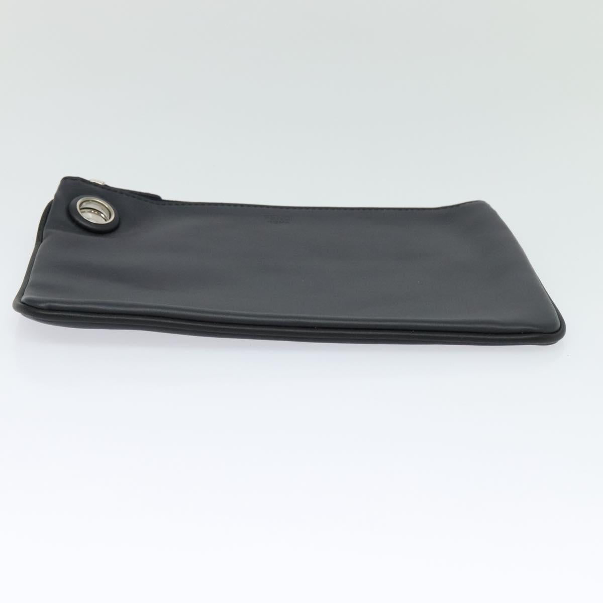 FENDI Triplet Clutch Bag Leather Blue White black 110886
