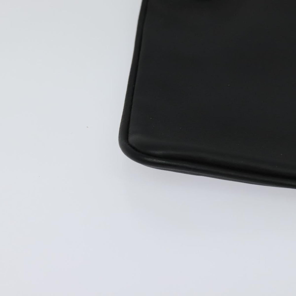 FENDI Triplet Clutch Bag Leather Black 110887