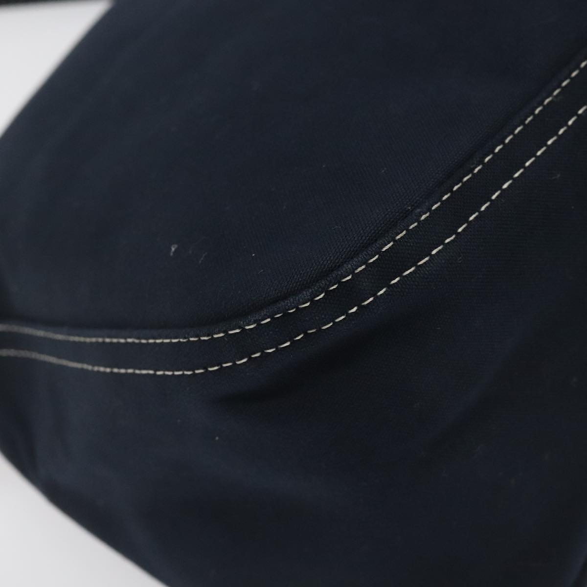 FENDI Mamma Baguette Shoulder Bag Canvas Navy 110912