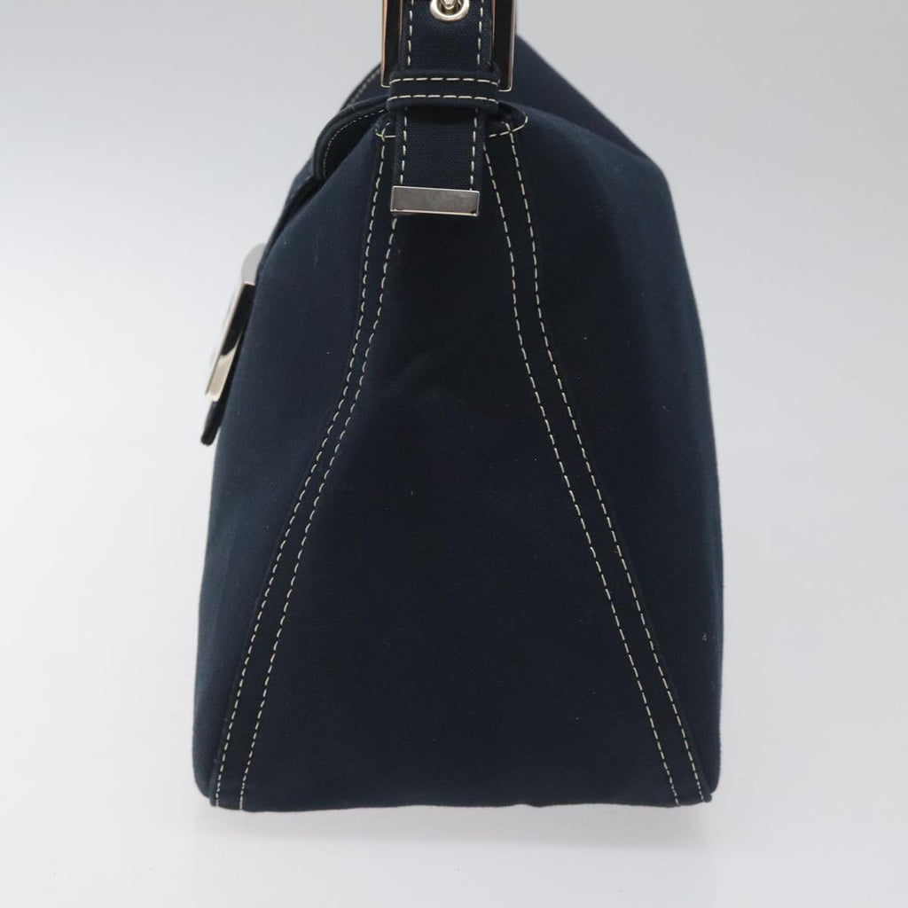 FENDI Mamma Baguette Shoulder Bag Canvas Navy 110912