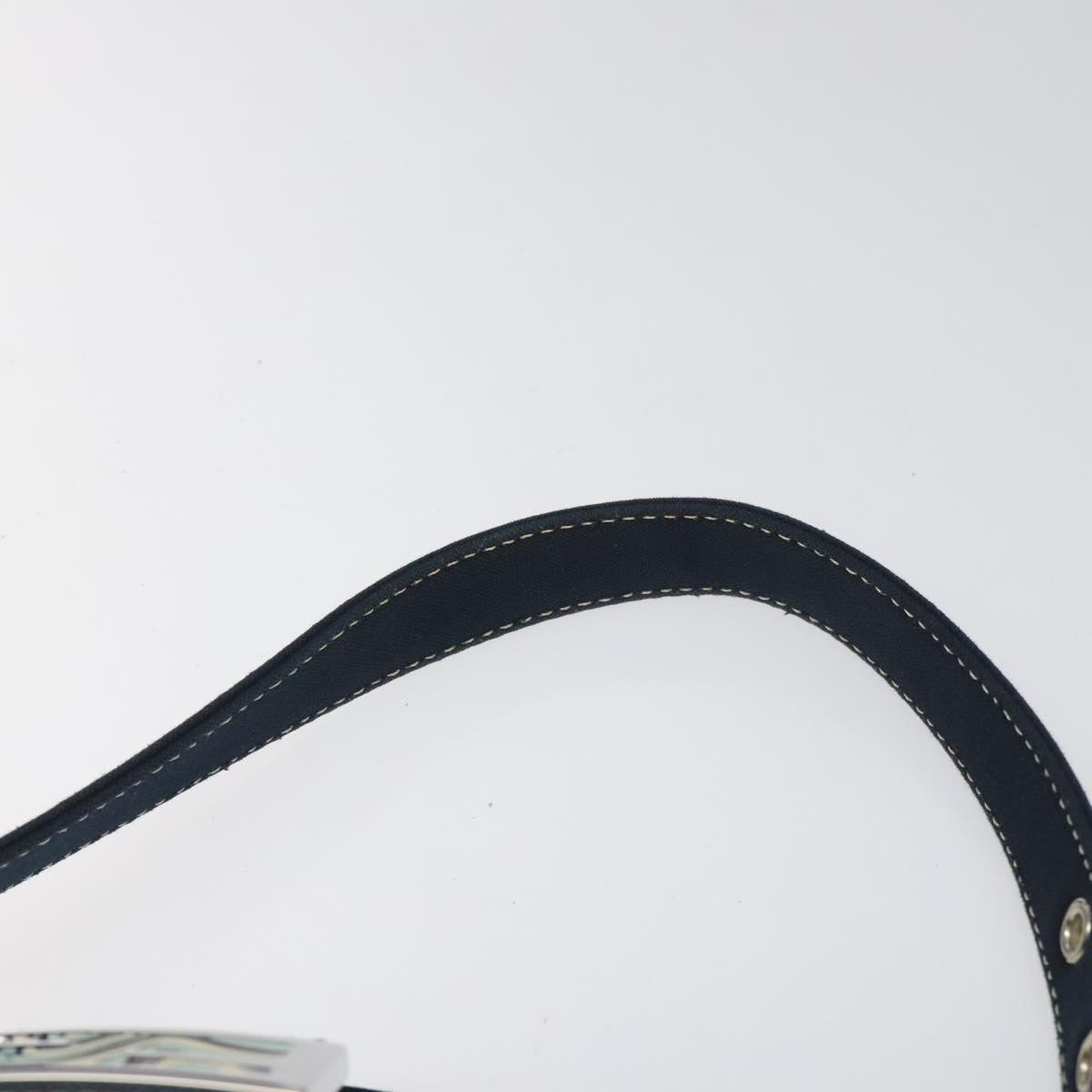 FENDI Mamma Baguette Shoulder Bag Canvas Navy 110912
