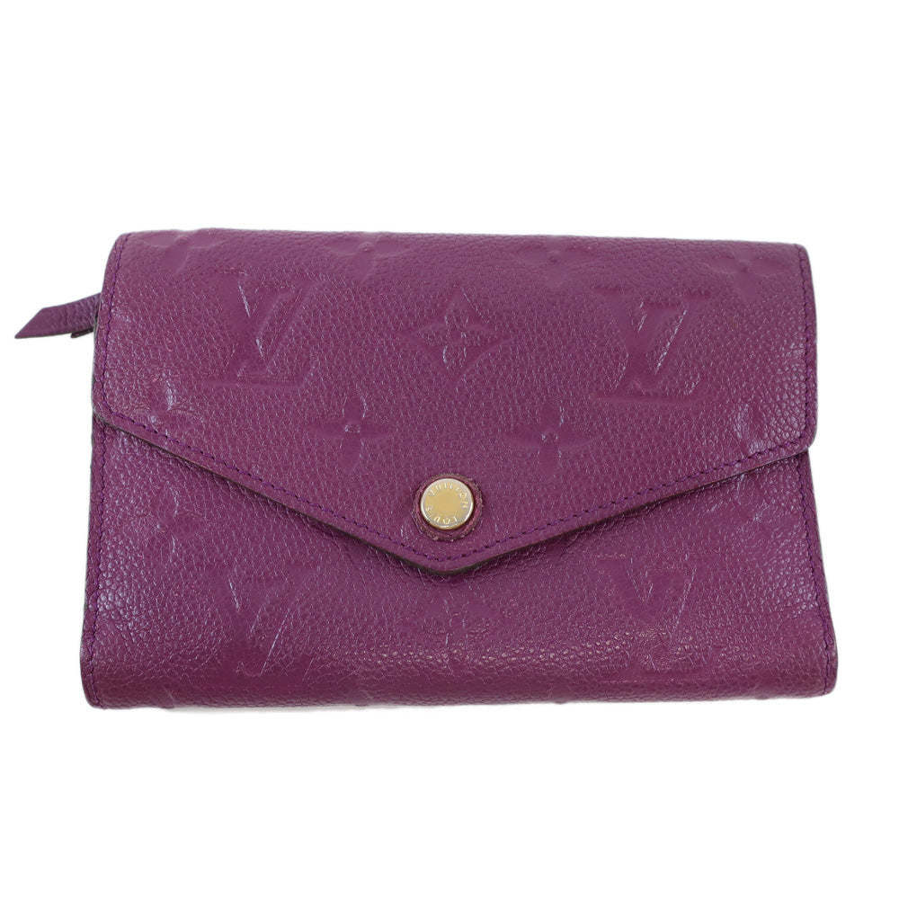 Louis Vuitton Portefolio Curry M60567 Purple Monogram Leather Compact Wallet  Female Wallet