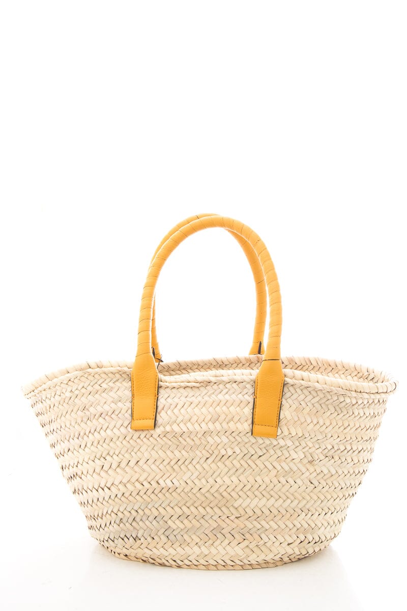 Chloe Marcie Basket Yellow Raffia Handbag
