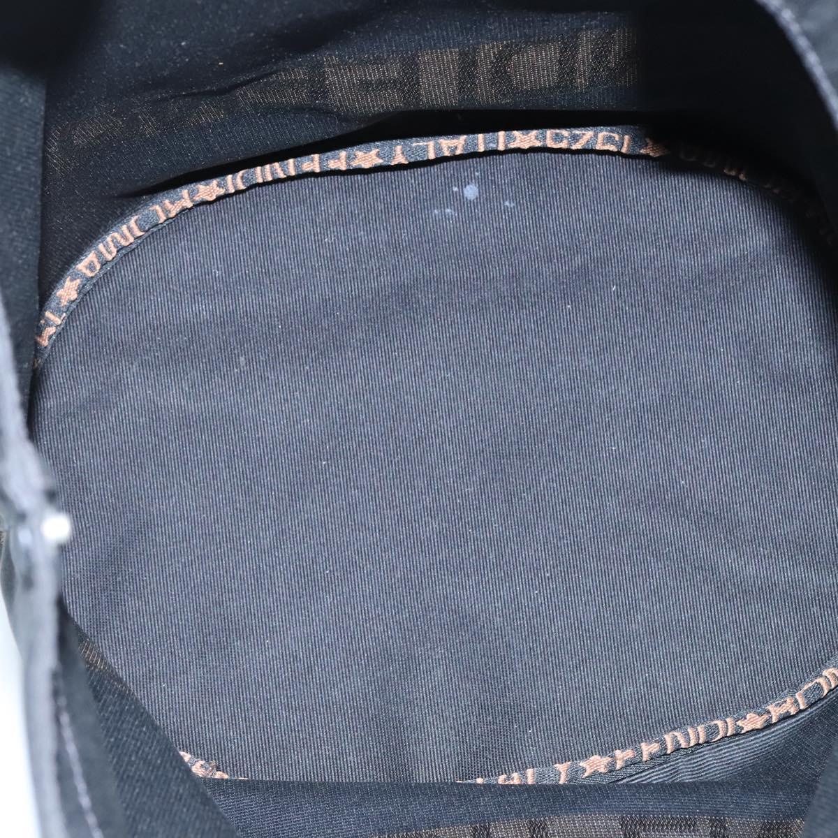 FENDI Hand Bag Nylon Black Brown Silver 111059
