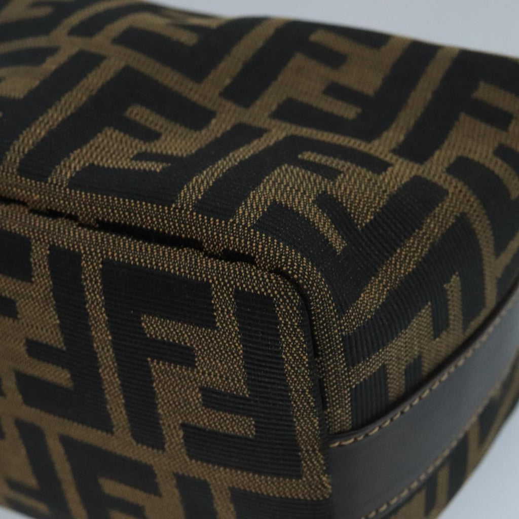 FENDI Zucca Canvas Mini Hand Bag Brown Black gold 111096
