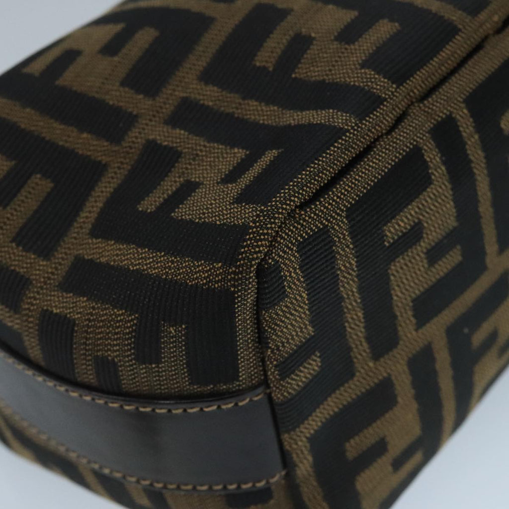 FENDI Zucca Canvas Mini Hand Bag Brown Black gold 111096
