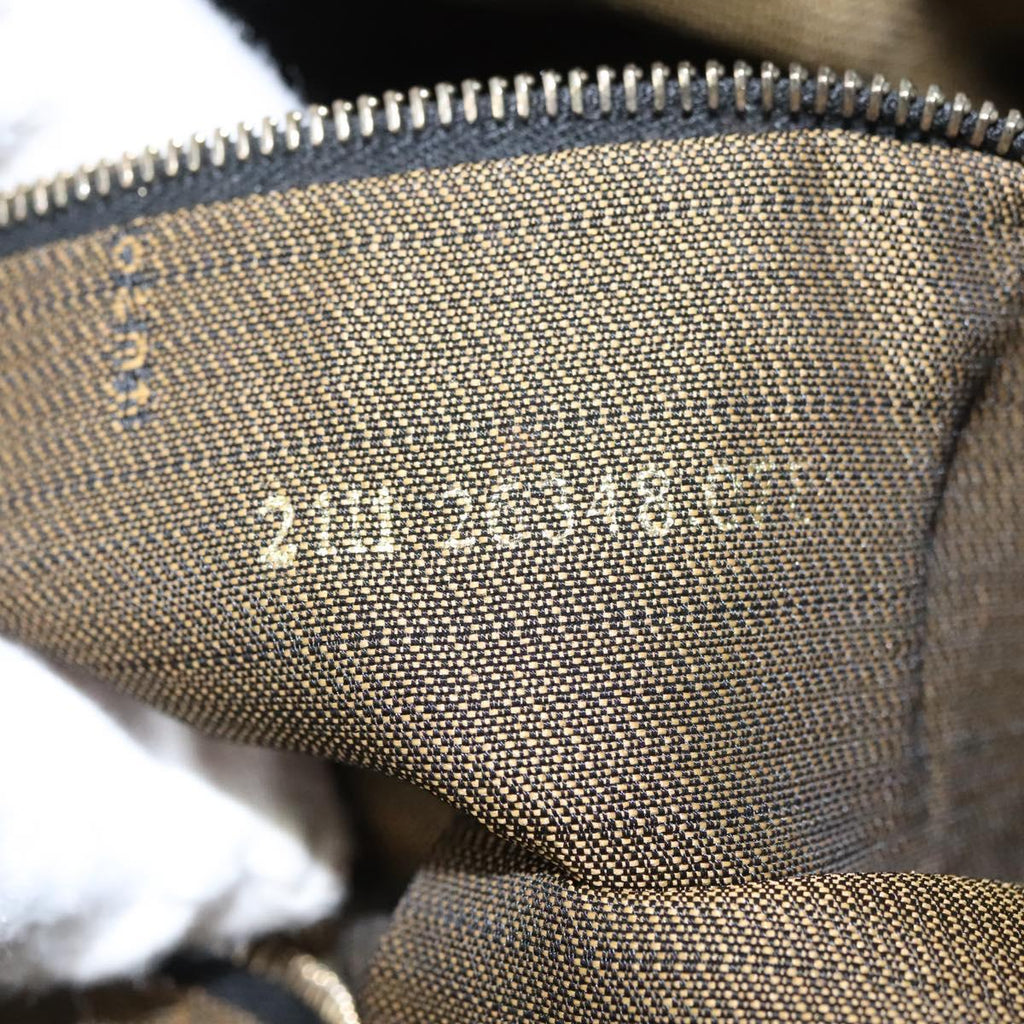 FENDI Zucca Canvas Hand Bag Brown Black gold 111097