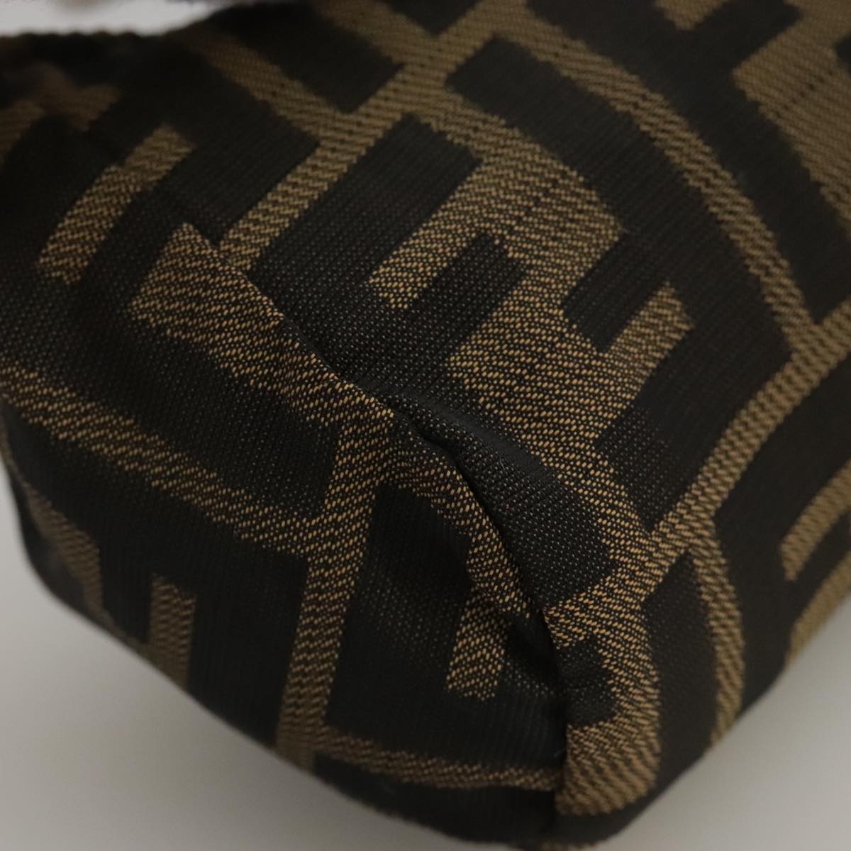 FENDI Zucca Canvas Pouch Brown Black 111183