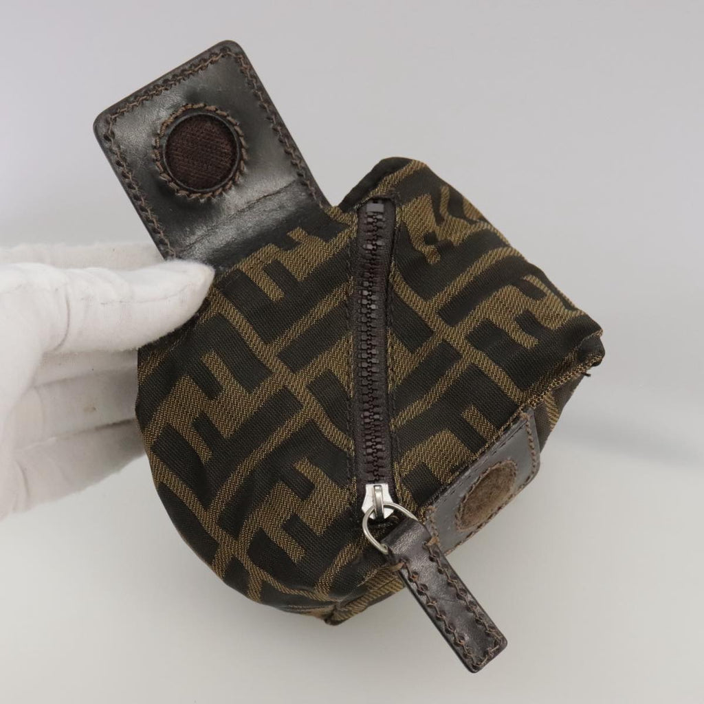 FENDI Zucca Canvas Pouch Brown Black 111183