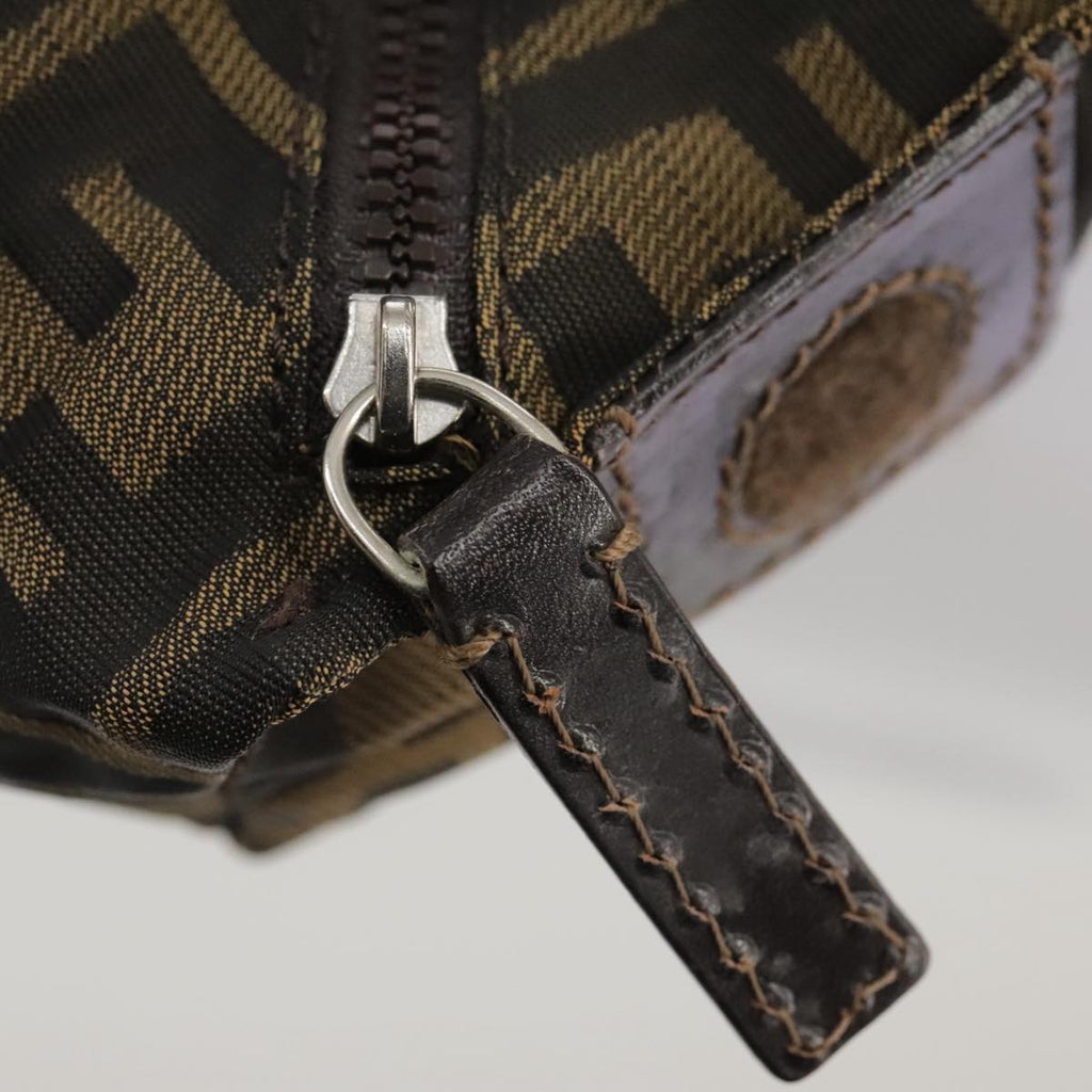 FENDI Zucca Canvas Pouch Brown Black 111183