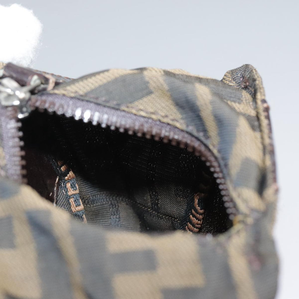 FENDI Zucca Canvas Pouch Brown Black 111183