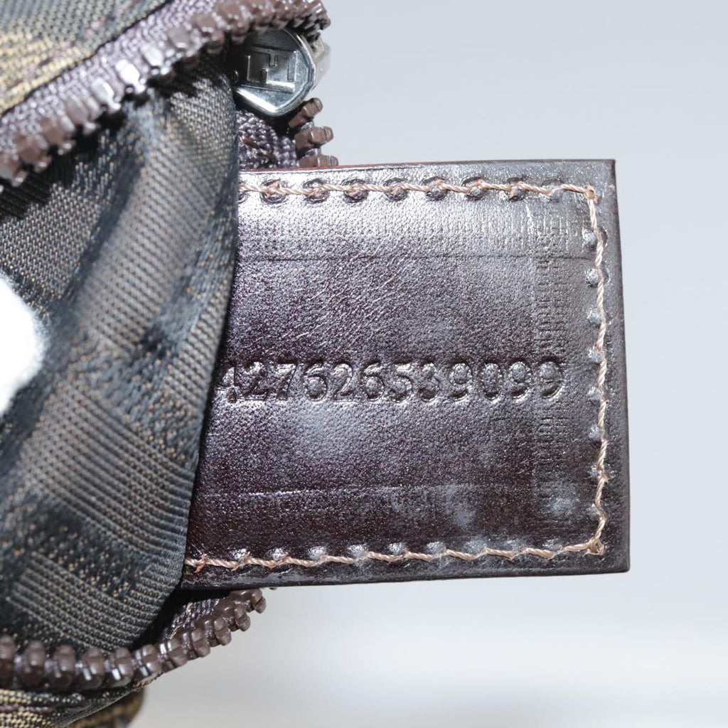 FENDI Zucca Canvas Pouch Brown Black 111183