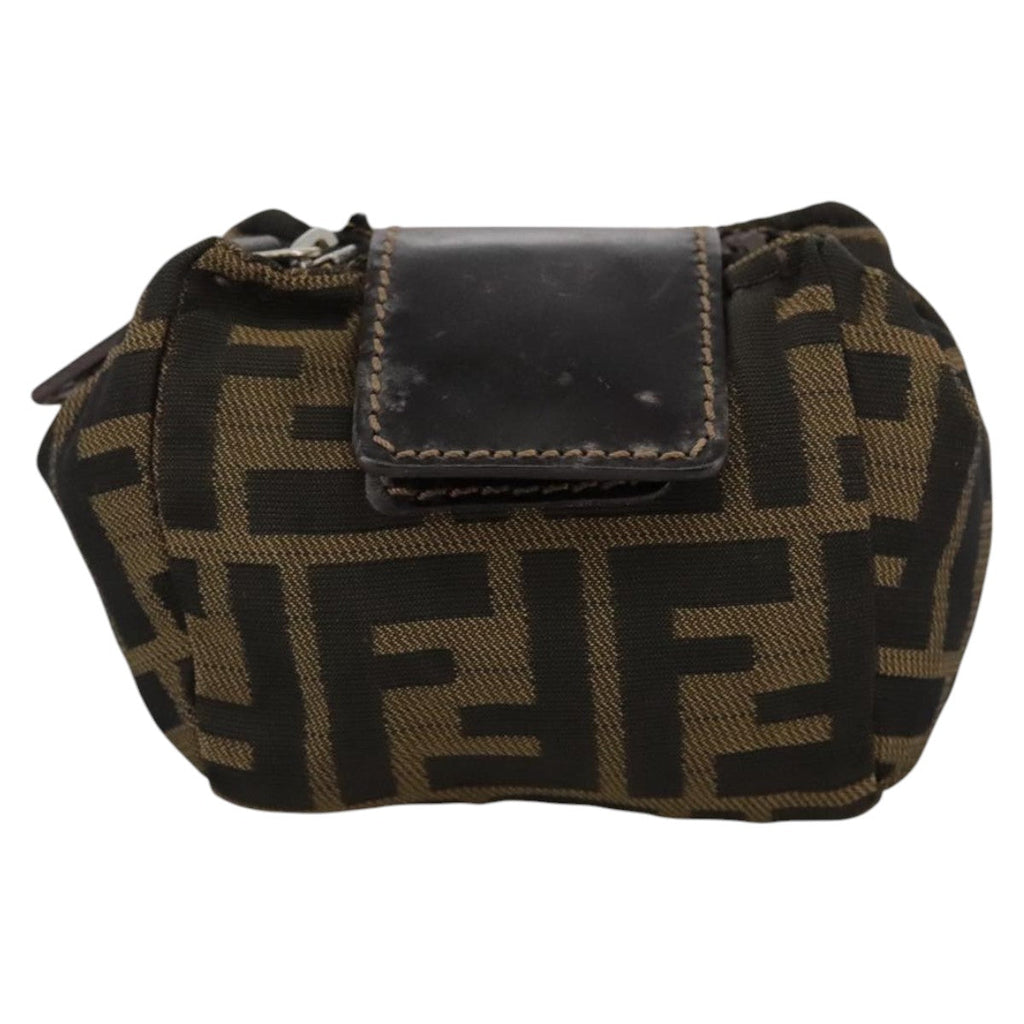 FENDI Zucca Canvas Pouch Brown Black 111183