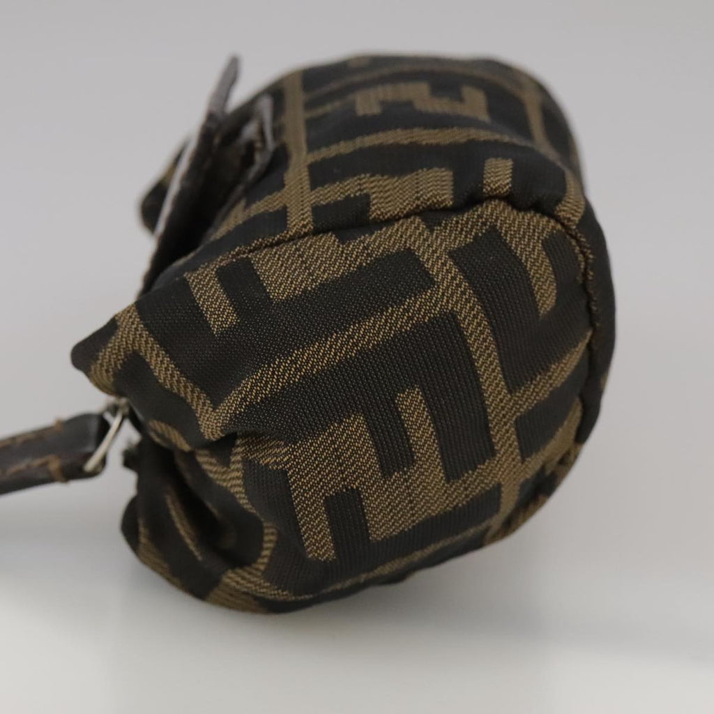 FENDI Zucca Canvas Pouch Brown Black 111183